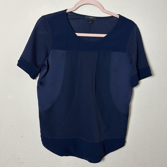 J. Crew navy blue blouse short sleeves top size XS - Picture 1 of 7